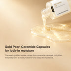 Gold pearl ceramide capsules for lock-in moisture