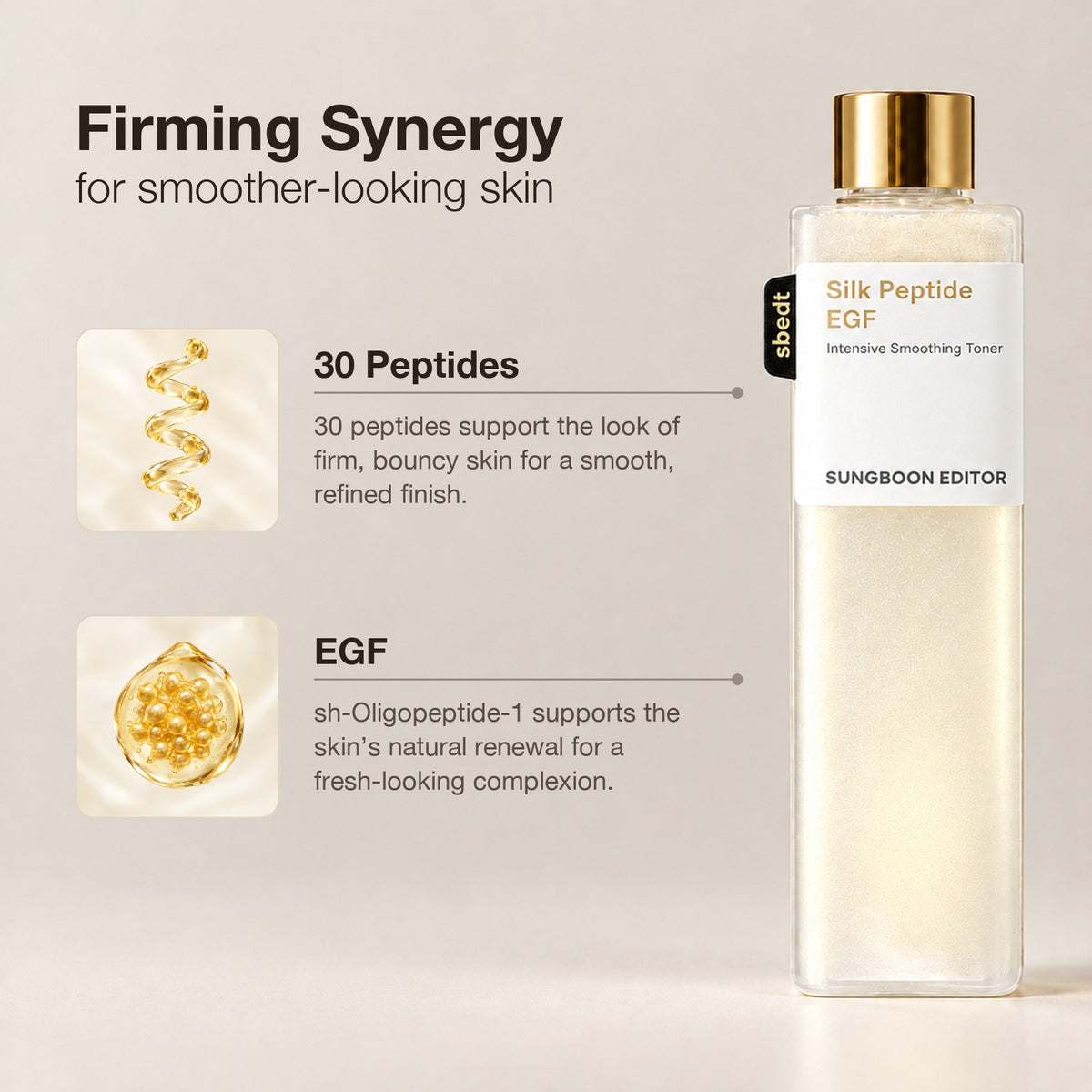 30 peptides and EGF firming synergy