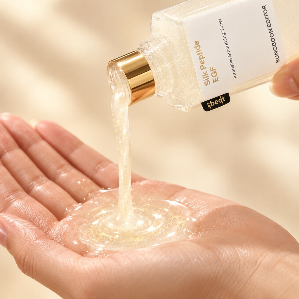 Toner poured into the palm